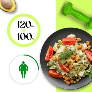 نظام SlimStep الغذائي للتنحيف (فئة 100-120 كيلو) | كورس 6 أسابيع متكامل 1 نظام غذائي لوزن 100-120 كيلو SlimStep